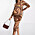 brun tight mönstrad gravidklänning från Asos