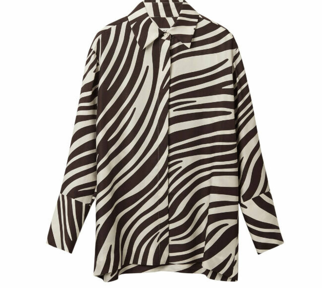 Brun vit skjorta i zebramönster dam