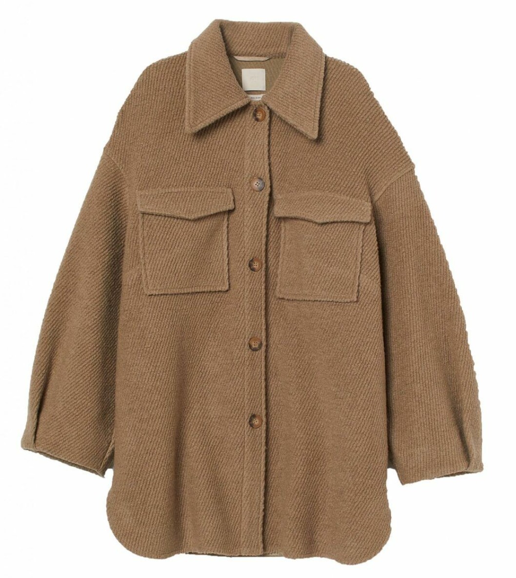 brunbeige skjortjacka från hm