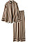 brunrandigt pyjamasset med skjorta och byxa i oversized passform från Gina Tricot