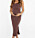 brunt matchande set för gravid med topp och kjol från Boohoo