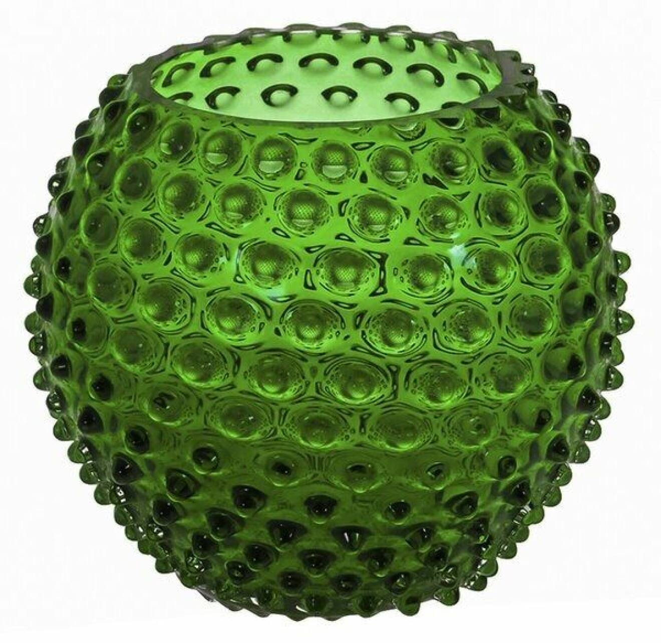 grön vas med bubbligt mönster