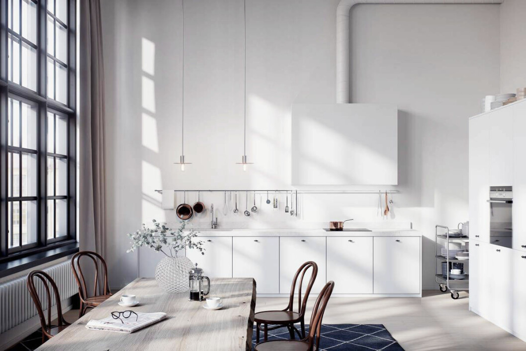 Foto via: <a href="http://cocolapinedesign.com/2015/12/16/beautiful-3d-kitchen/" target="_blank" rel="noopener">Coco Lapine Design</a> Kök med industriell och modern känsla