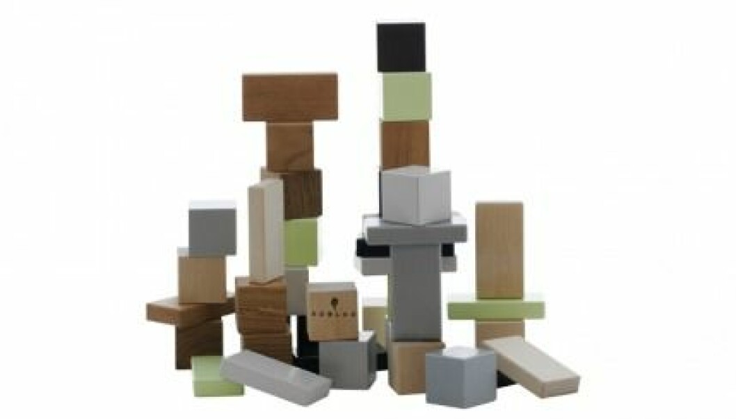 Little Architect Lime, 39 byggklossar i naturell ek eller alm och med målade klossar i<br>certifierad giftfri färg, 299 kr, Edblad. byggklossar
