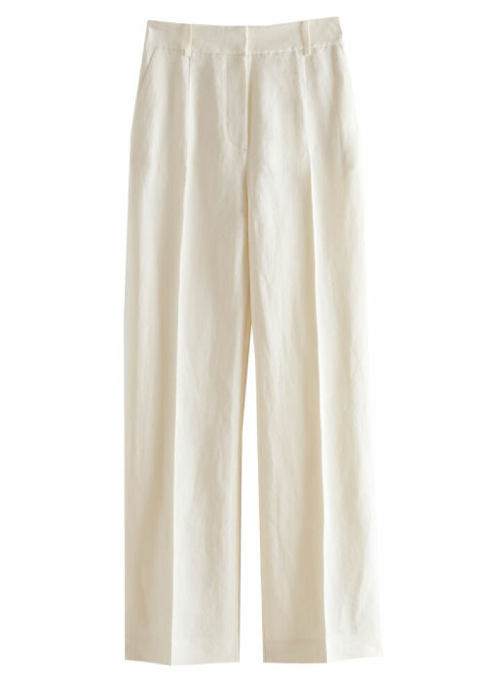beige linnebyxor dam