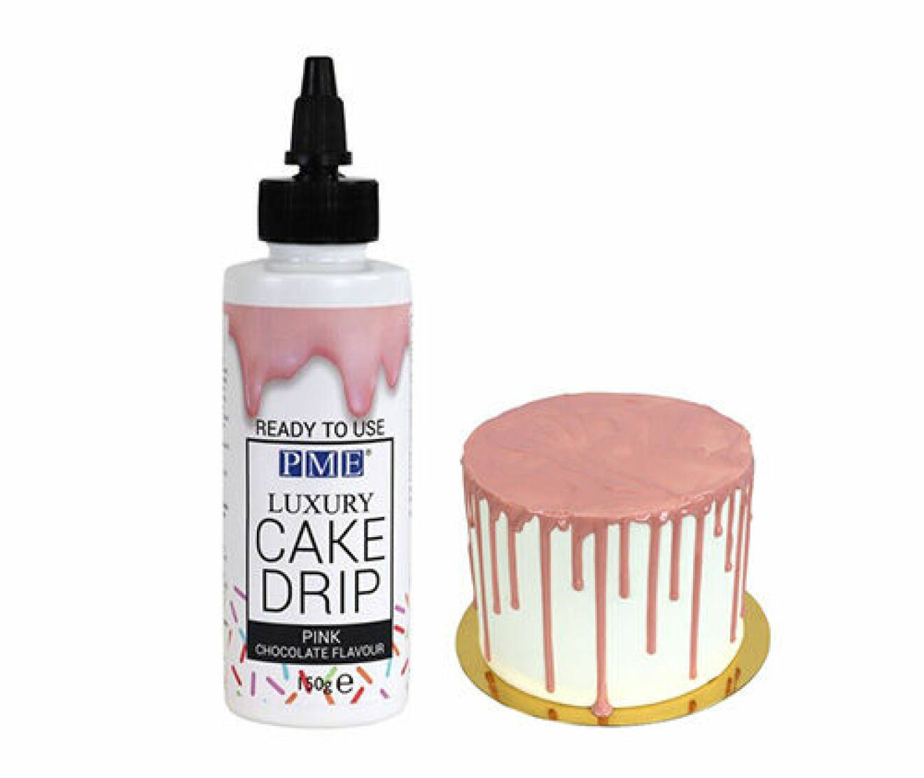 Cake drip till gender reveal-tårta