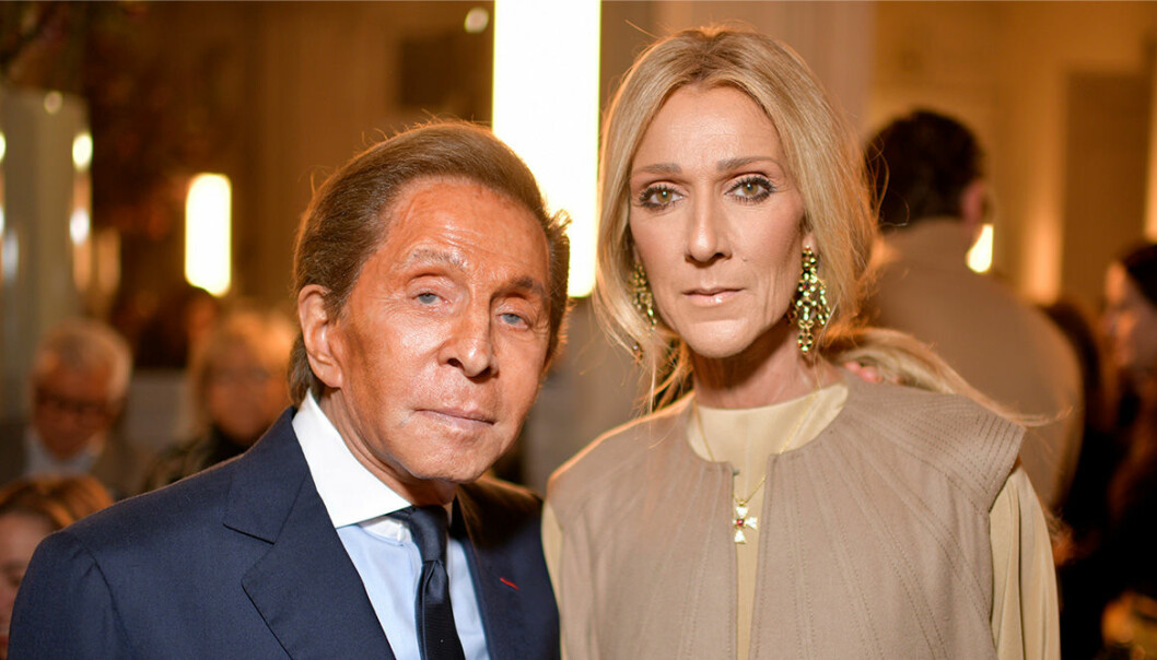 Celine Dion och Valentino på Valentinos haute couture-visning.