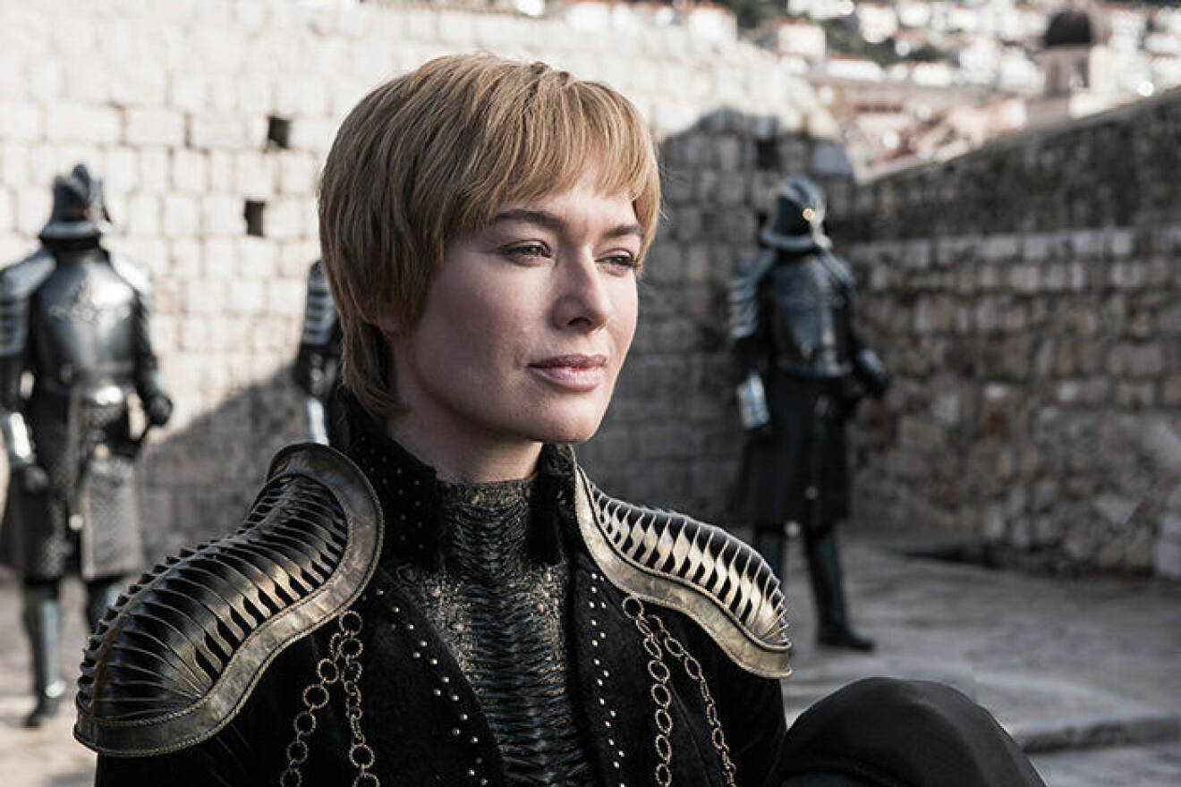 En bild på karaktären Cersei Lannister ur tv-serien Game of Thrones sista och åttonde säsong.