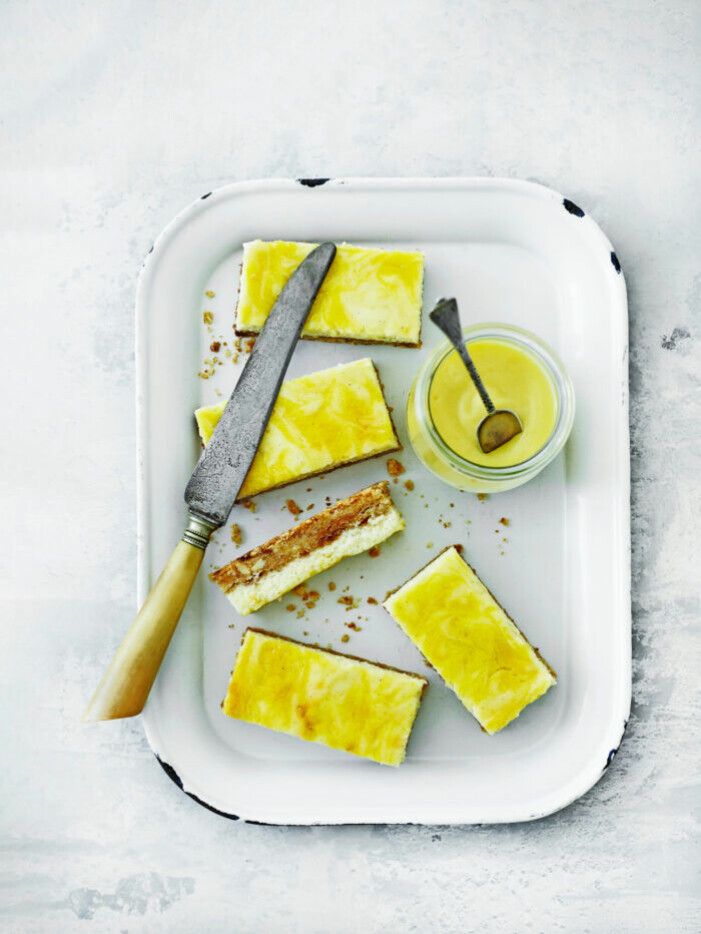Recept på cheesecakesnittar med lemon curd