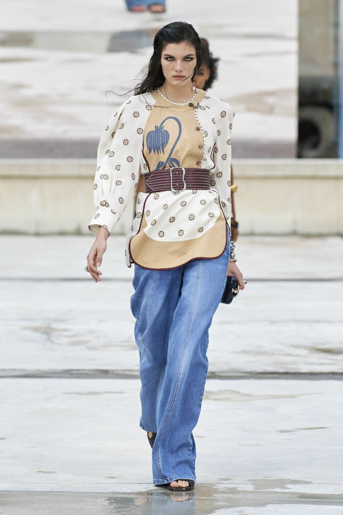 Chloé. Blå vida höga jeans Chloé
