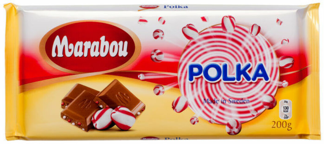 Choklad med polkagris. Choklad med polkagris.