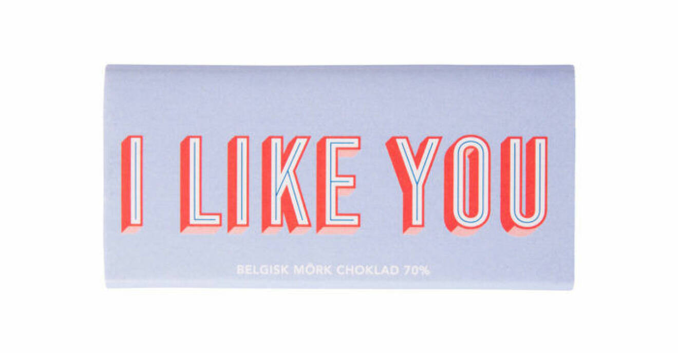 Chokladkaka med romantiskt budskap från Lagerhaus