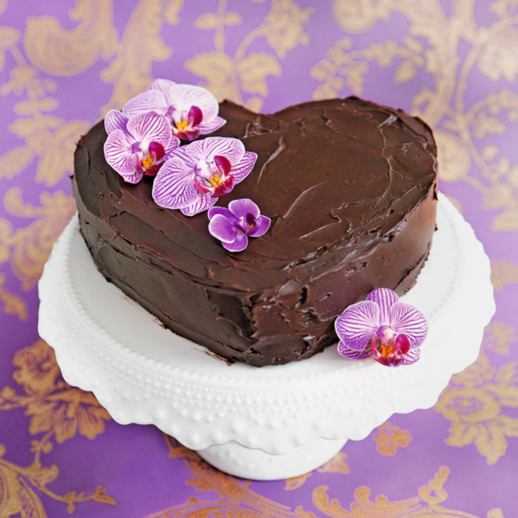 Hjärtformad chokladtårta. Foto: Ulrika Ekblom Hjärtformad chokladtårta. Foto: Ulrika Ekblom