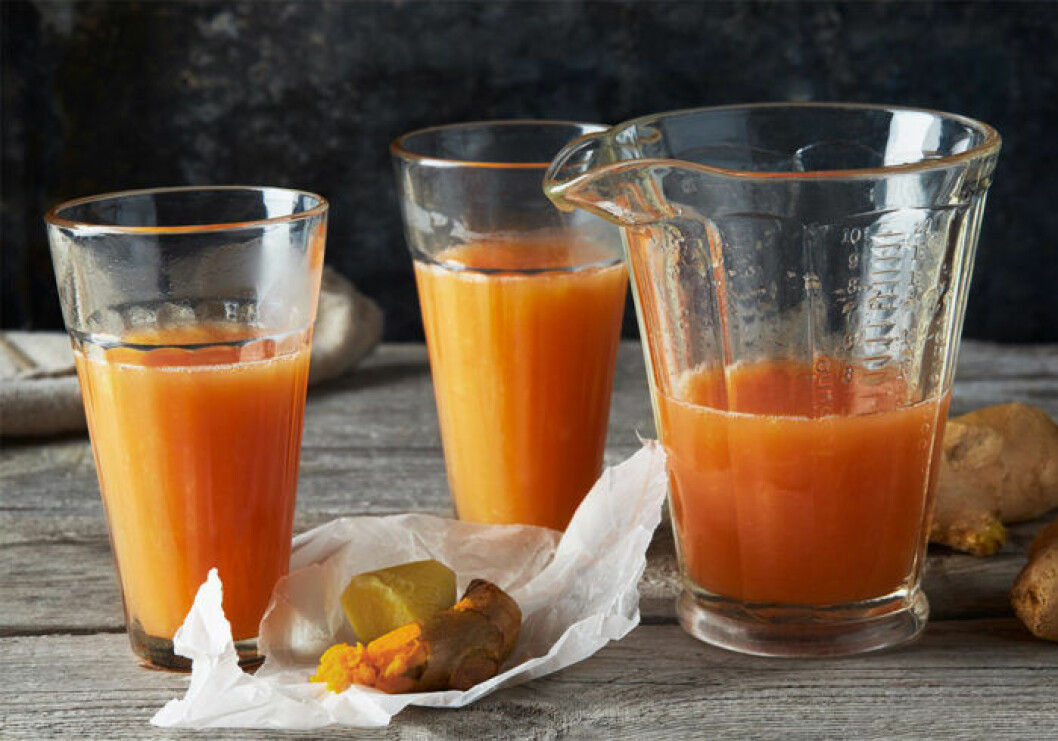Citrusshot med ingefära och gurkmeja. Foto: God Morgon Juice Citrusshot med ingefära