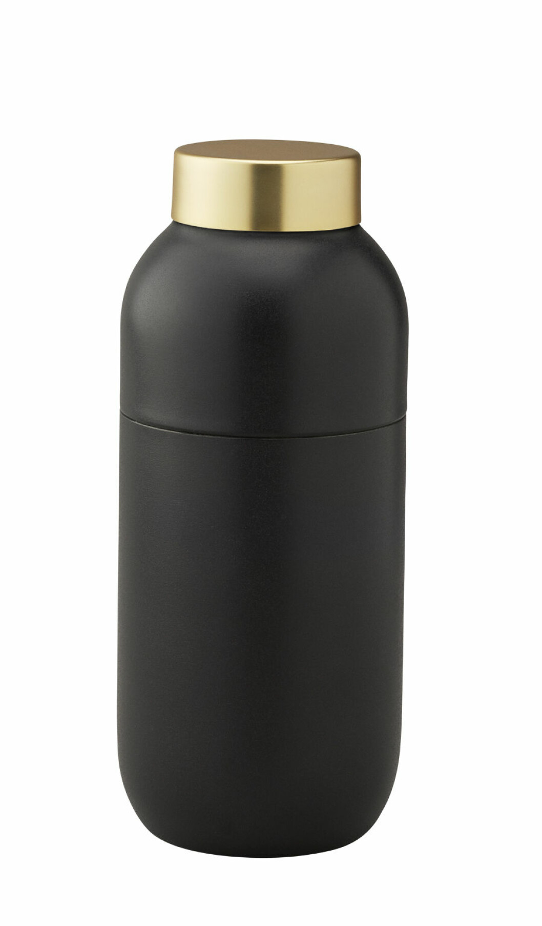 Svart coctailshaker med lock i mässing