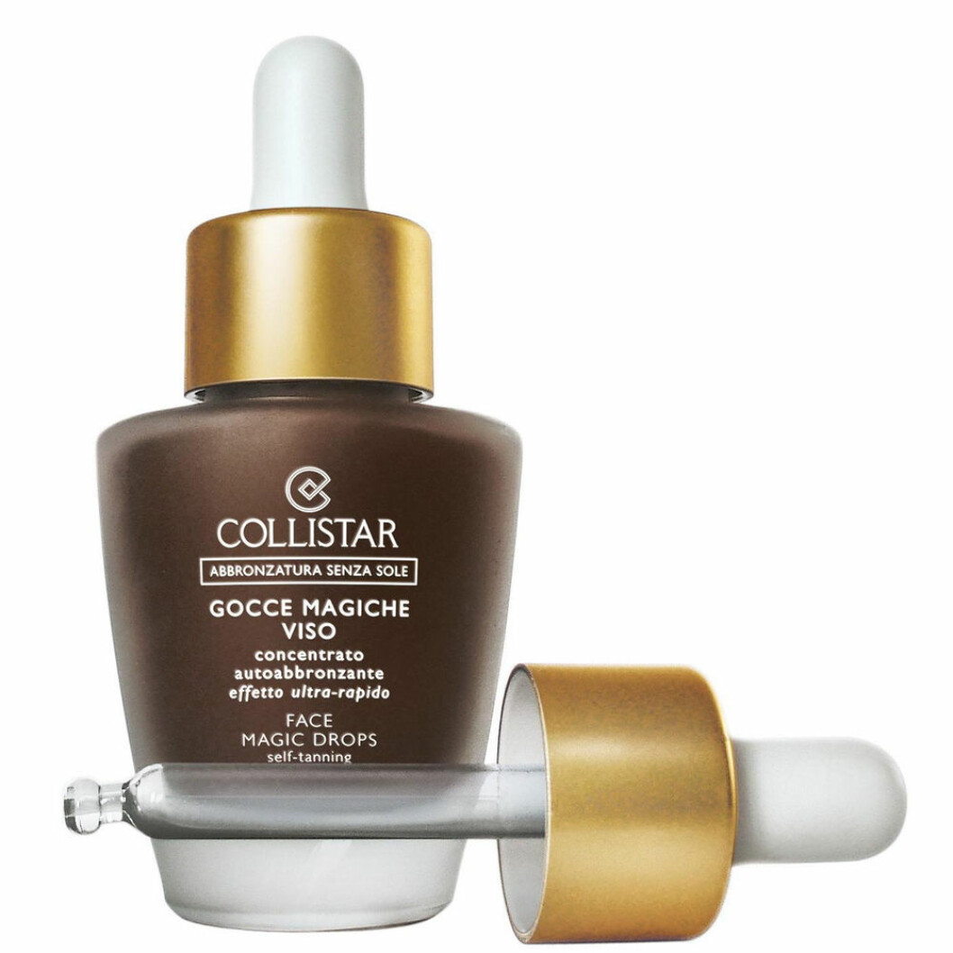Face magic drops, från Collistar. <a href="https://track.adtraction.com/t/t?a=1117786221&as=1212076637&t=2&tk=1&epi=boostbranna&url=https://www.lyko.se/hudvard/solprodukter/brun-utan-sol/collistar-magic-drops-face-30ml-1" target="_blank" rel="noopener">Här kan du köpa dem</a>. Collister tan drop