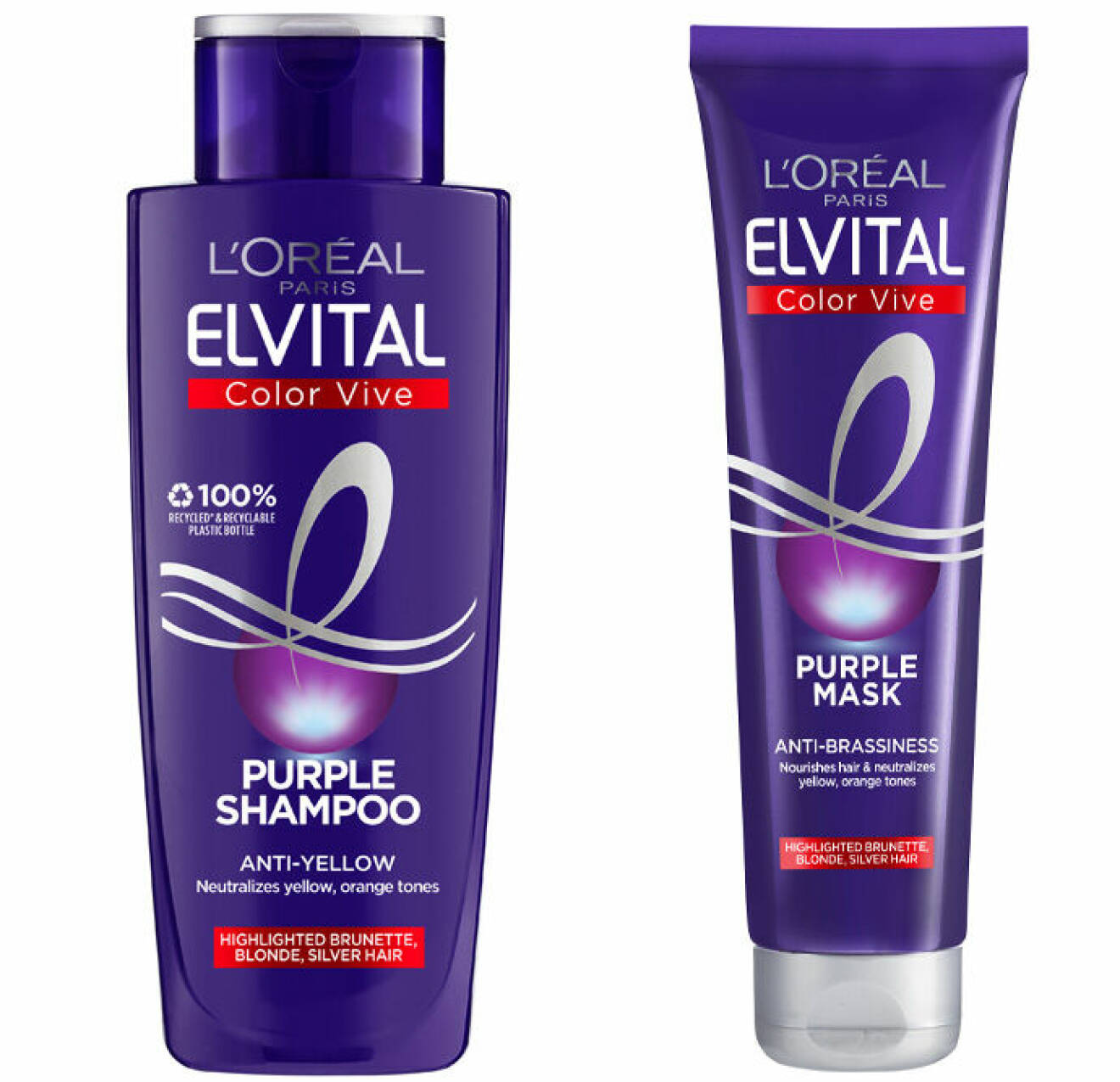 Color vive purple shampoo mask silverschampo för blont hår