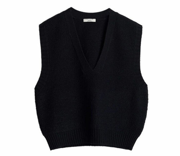 croppad stickad väst gina tricot