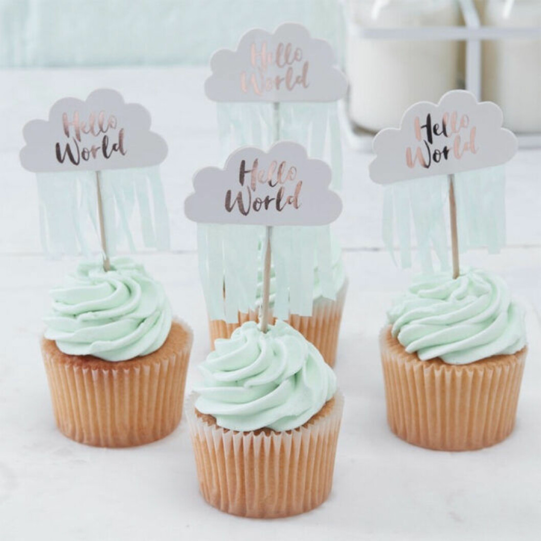 Dekoration till cupcakes med text 
