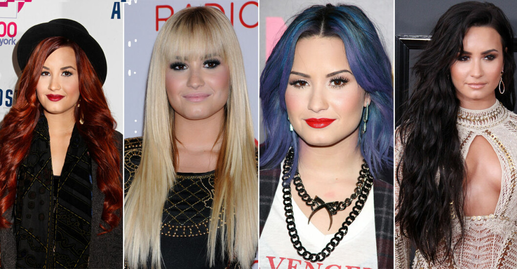 Demi Lovato har provat alla möjliga olika hårfärger. Demi Lovato har rött, blått, svart och blont hår