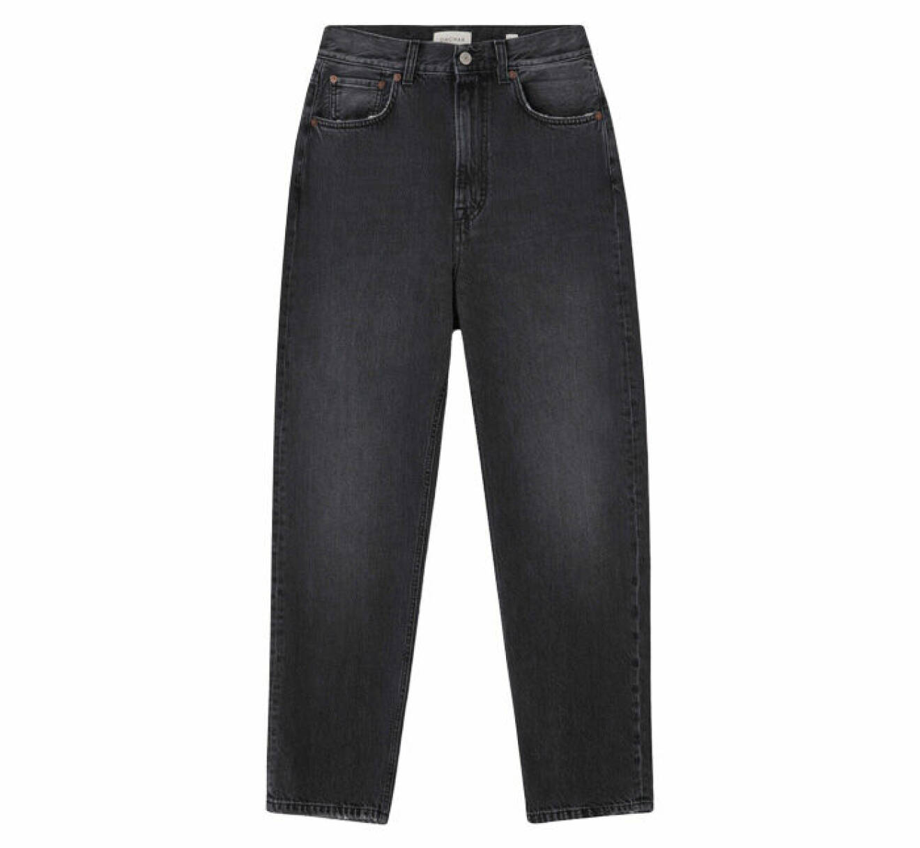 grå jeans med något avsmalnade ben nertill och hög midja från Dagmar
