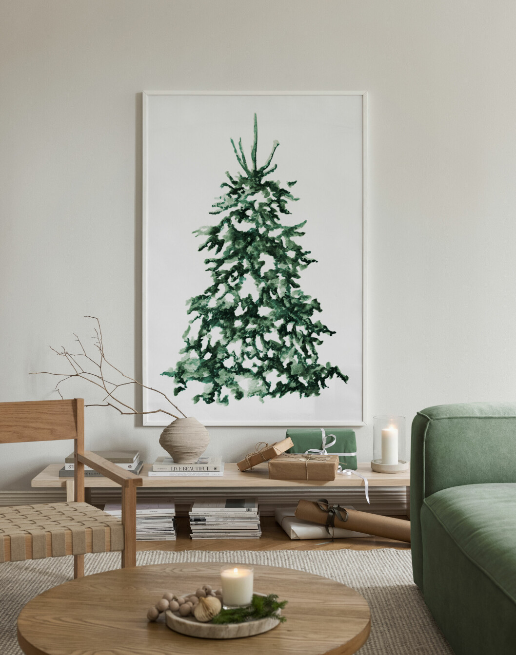 Julgransposter på väggen från Desenio