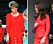 Kate Middleton och prinsessan Diana i röd outfit