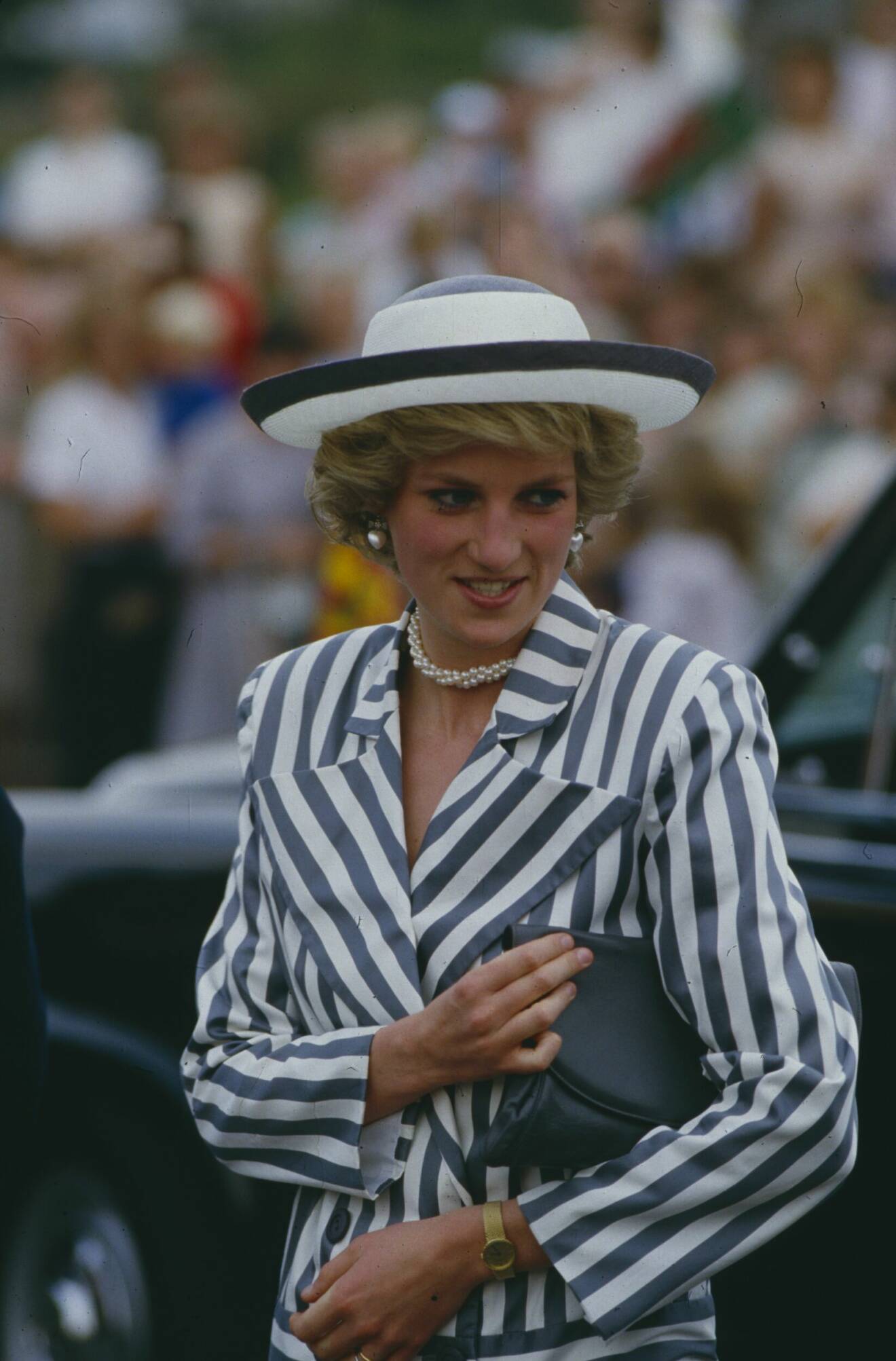 Diana i randig look 1985