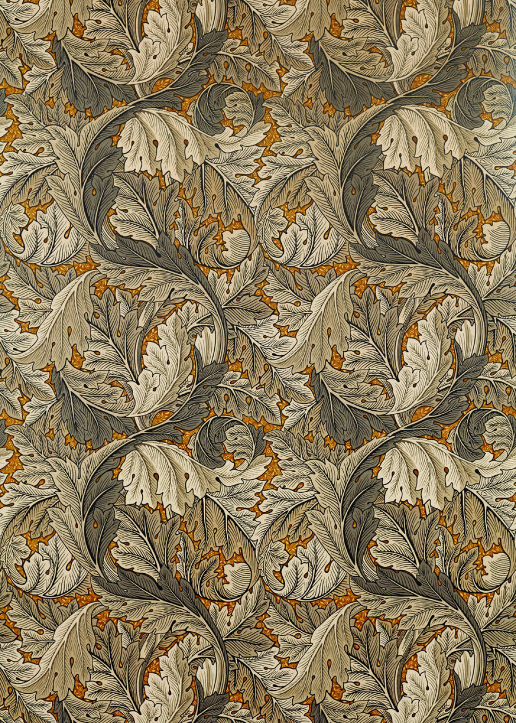 Acanthus är ett av William Morris klassiska mönster och designades ursprungligen 1874. Nu finns det i nytolkning i kollektionen The Collector. Abstrakta löv