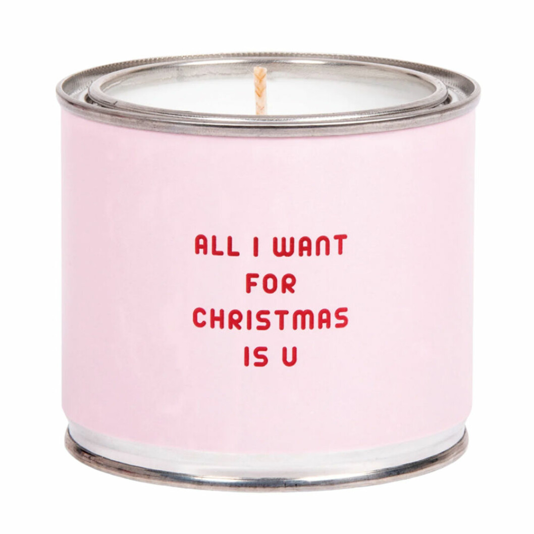 Doftljus med texten "All I want for christmas is you" från Lagerhaus