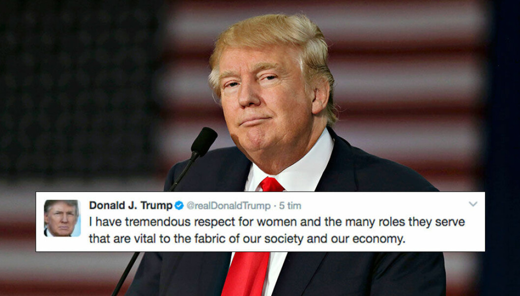 Trumps hyllning till kvinnor idag gick inte riktigt som han tänkt sig