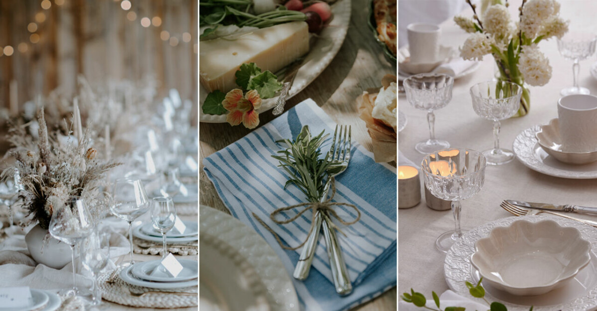Table setting inspiration for weddings and parties