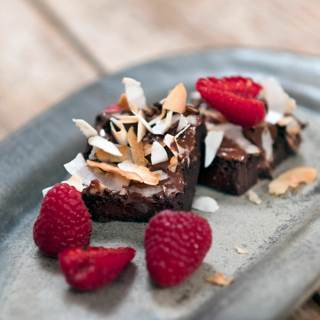 Klimatsmart brownie med bönor. Klimatsmart brownie med bönor.