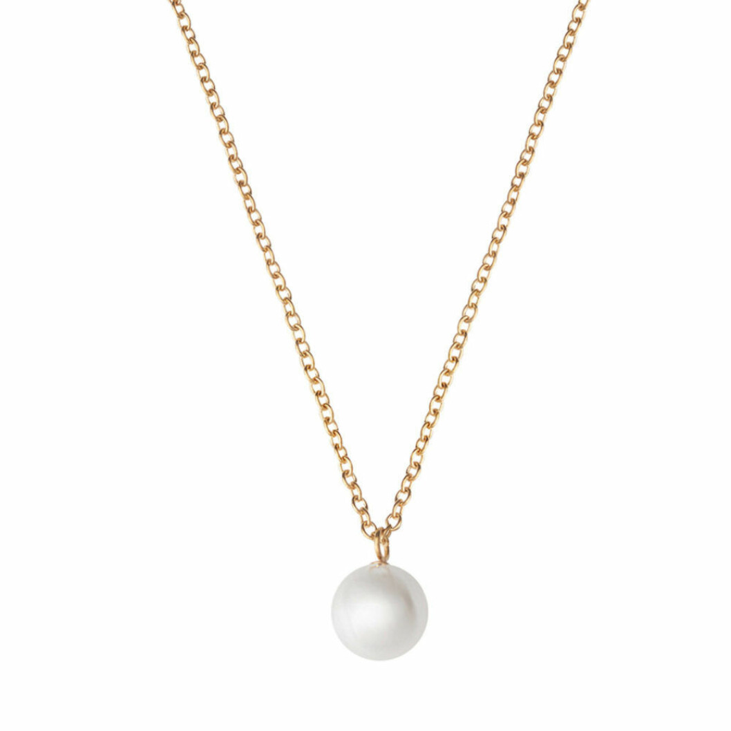 Edblad halsband med pärla