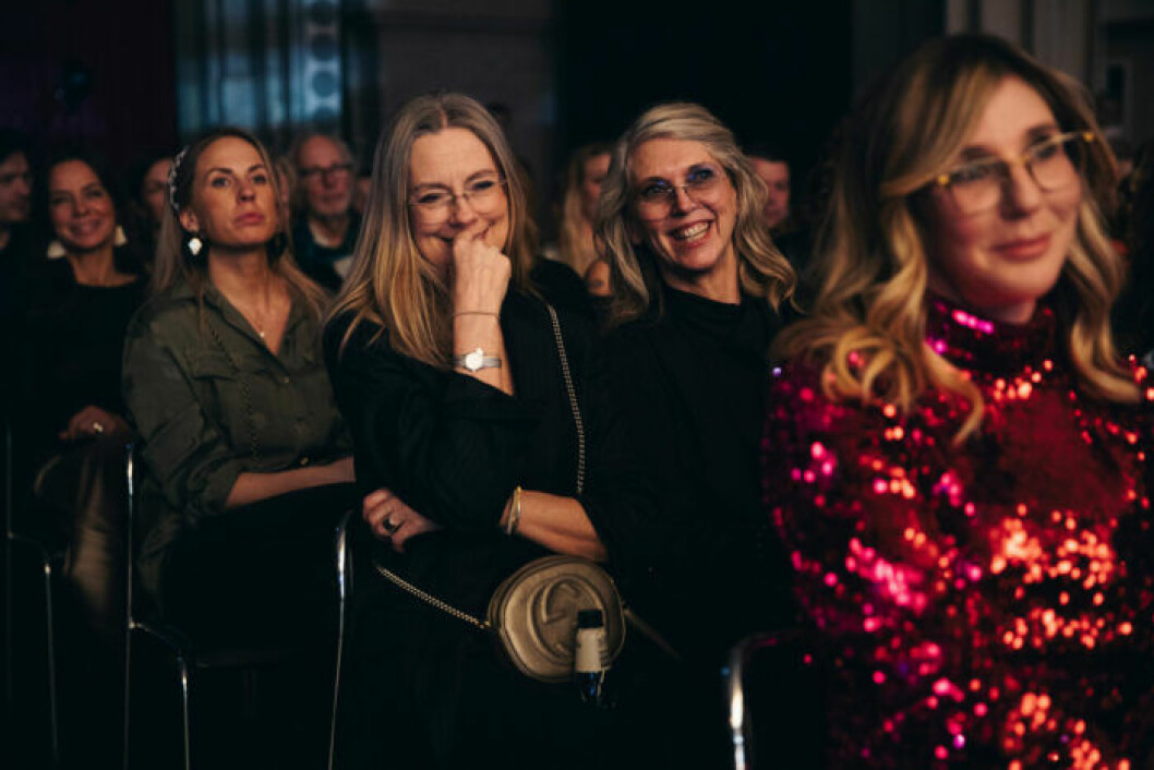 Skrattande publik på ELLE Decoration Swedish Design Awards 2019