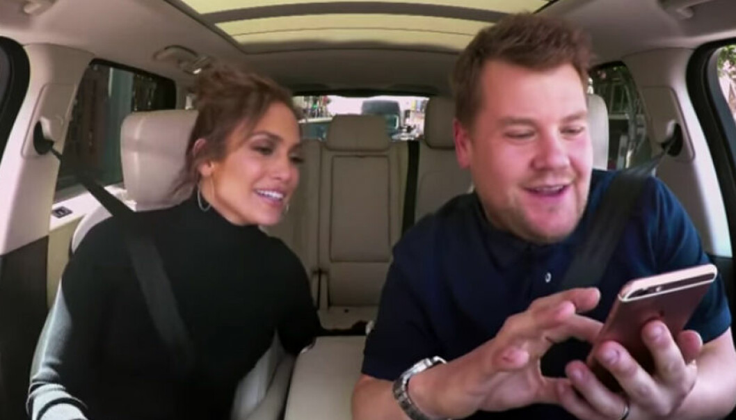 Jennifer Lopez och James Corden sex-textar Leonardo Dicaprio i carpool karaoke