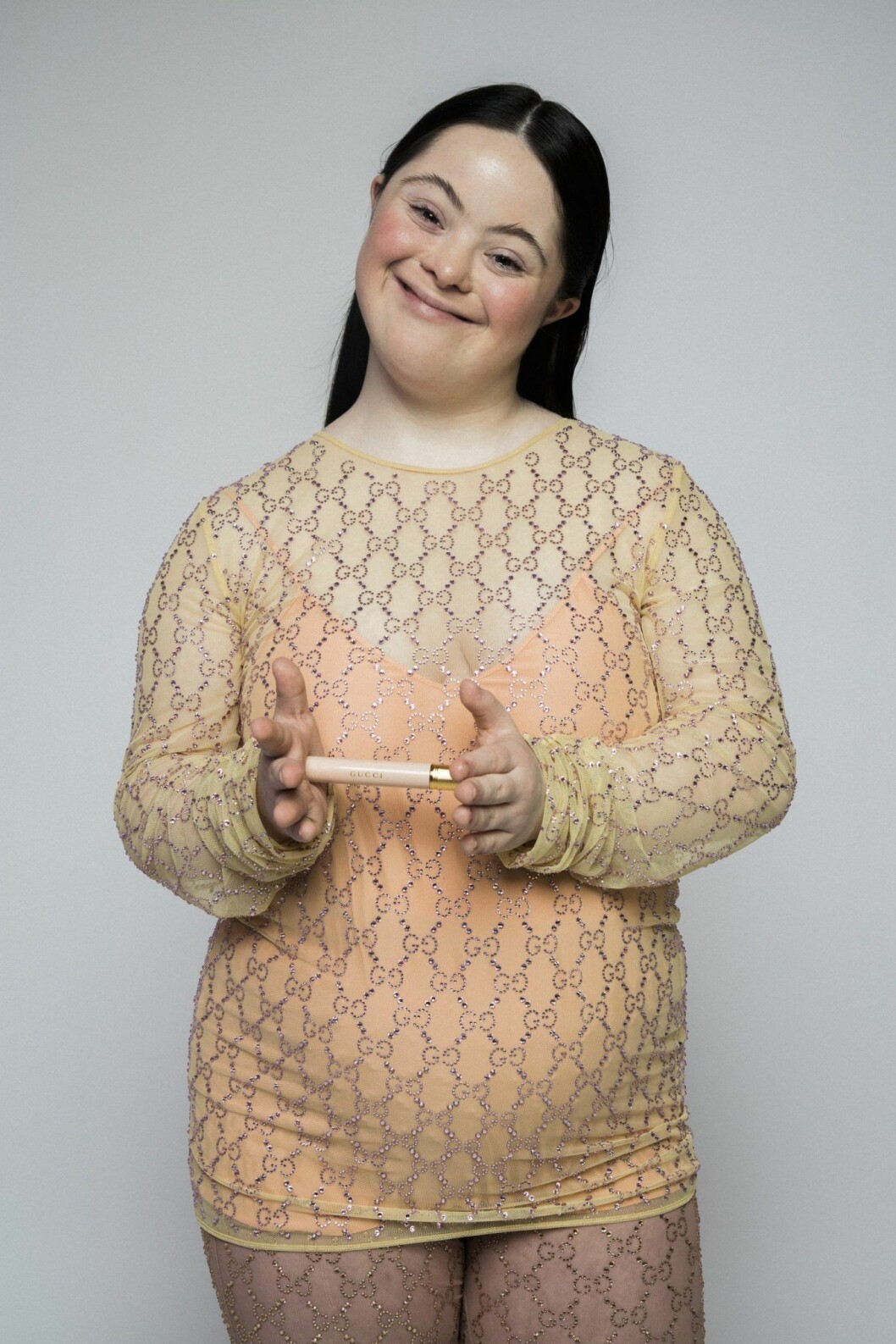 Ellie Goldstein, modell för Gucci.