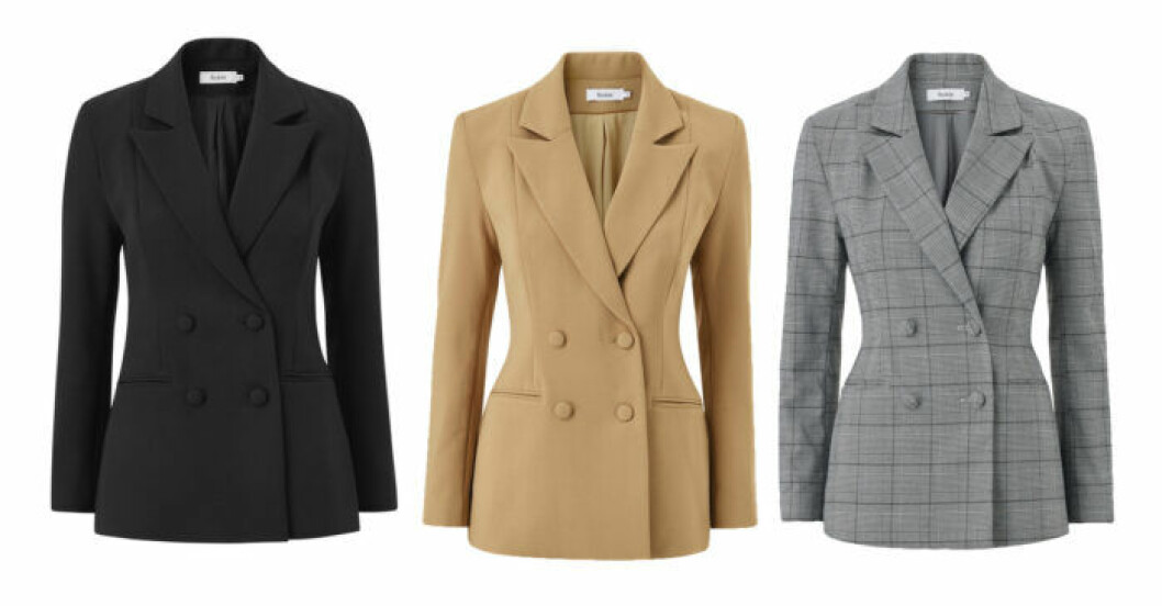 Kavaj, kommer i tre färger. <a href="http://www.awin1.com/cread.php?awinaffid=439037&awinmid=8905&clickref=styleinisabella&platform=dl&p=%5B%5Bhttps%3A%2F%2Fwww.ellos.se%2Fstylein%2Fkavaj-lyon%2F1565471-01%5D%5D" target="_blank" rel="noopener">Här kan du köpa den</a>. Kavajer från Isabella Löwengrip x Styelin för Ellos