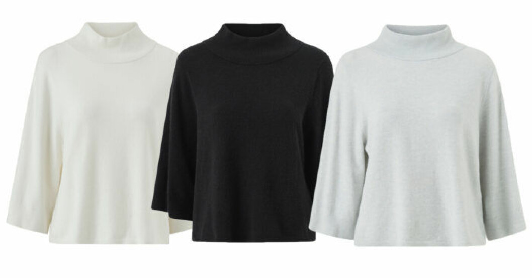 Tröja med krage, kommer i tre färger. <a href="http://www.awin1.com/cread.php?awinaffid=439037&awinmid=8905&clickref=styleiniseballa&platform=dl&p=%5B%5Bhttps%3A%2F%2Fwww.ellos.se%2Fstylein%2Ftroja-stockholm%2F1565480-02%5D%5D" target="_blank" rel="noopener">Här kan du köpa den</a>. Polotröja från Löwengrip x Stylein för Ellos