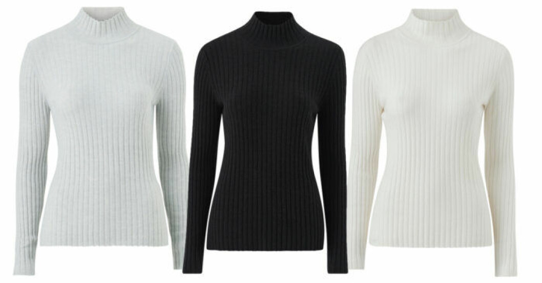 Ribbad tröja, kommer från tre färger. <a href="http://www.awin1.com/cread.php?awinaffid=439037&awinmid=8905&clickref=styleiniseballa&platform=dl&p=%5B%5Bhttps%3A%2F%2Fwww.ellos.se%2Fstylein%2Fpolotroja-moscow%2F1565483-01%5D%5D" target="_blank" rel="noopener">Här kan du köpa den</a>. Polotröja i ribbat material från Löwengrip x Stylein för Ellos