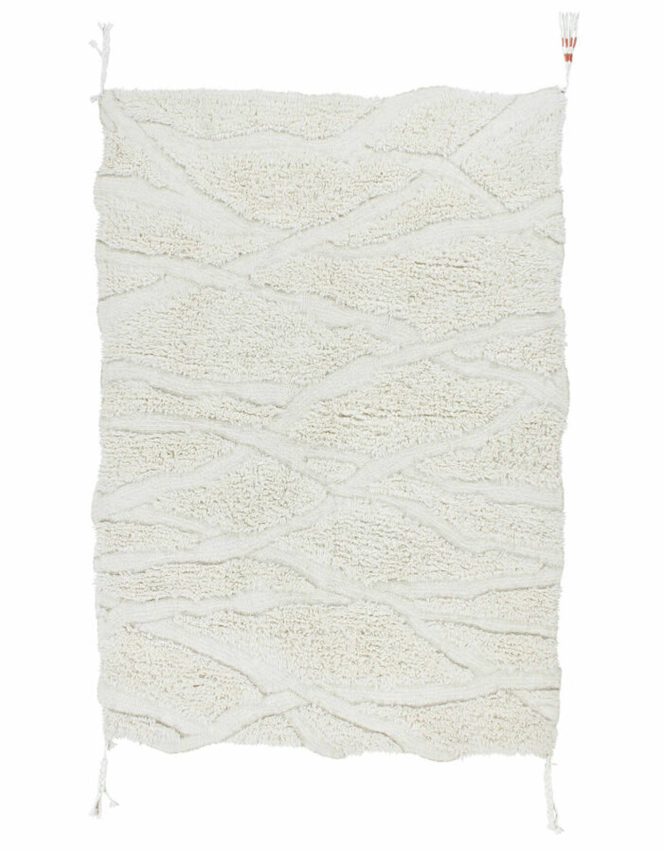 Elsa billgren inredning – vit tuftad matta från Lorena Canals/H&amp;M Home