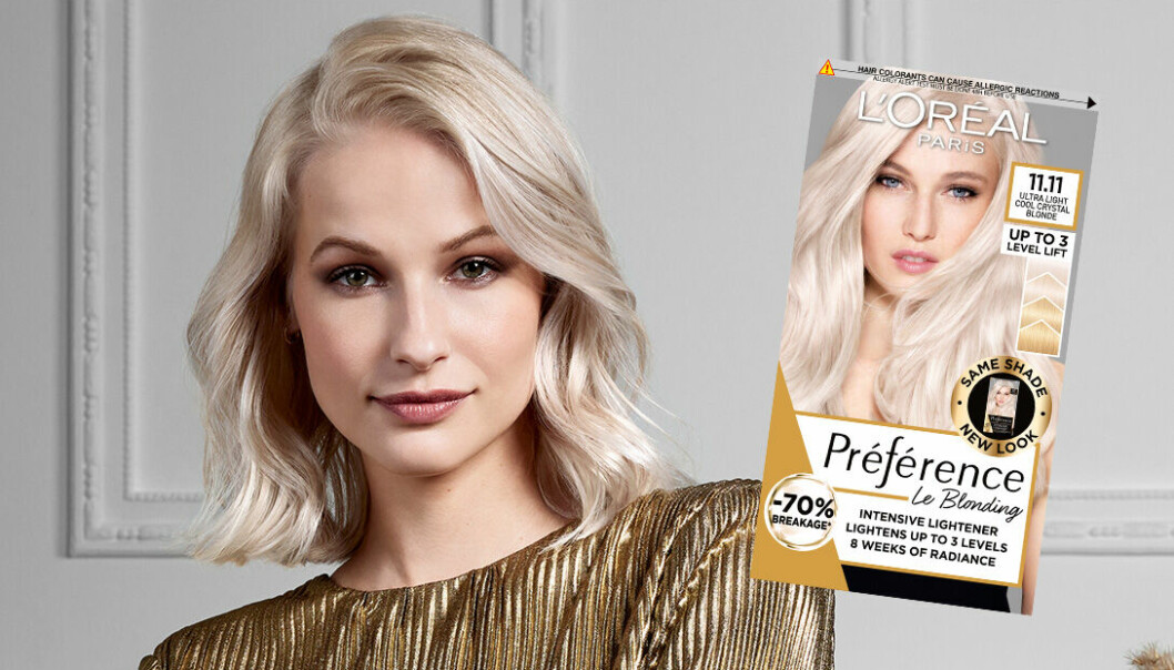 Ultra Light Cool Crystal Blonde ger en kall lyxig blond färg samtidigt som hårets förses med massa näring och återfuktning. Enkel skonsam blondering blekning hemma loreal paris