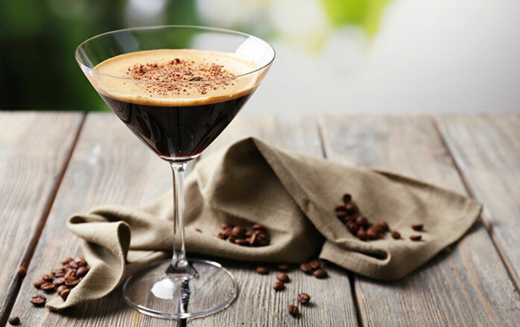 Espresso cocktail served on table; Shutterstock ID 239572636; PO: picturemaxx