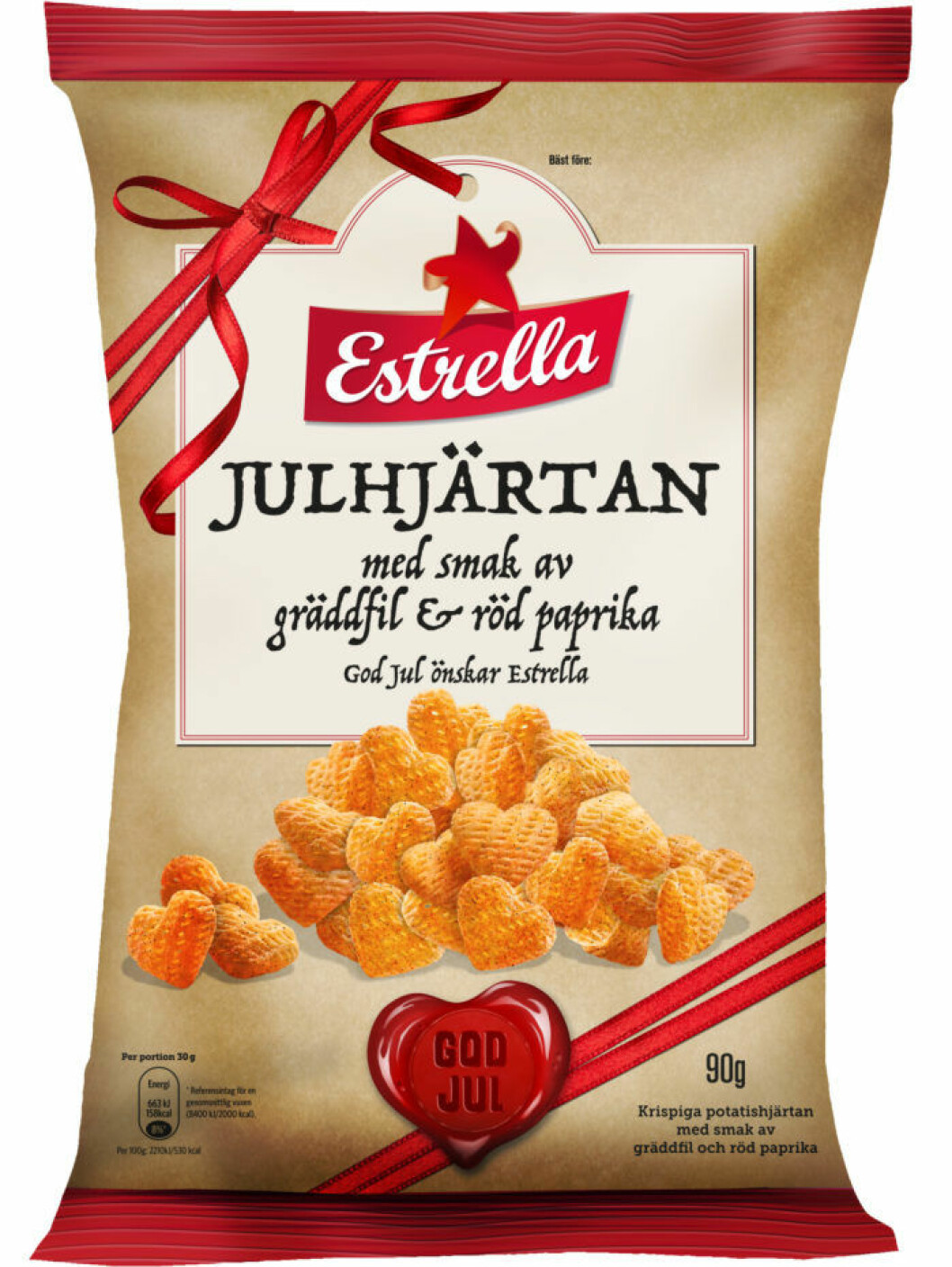 Julhjärtan snacks. Julhjärtan snacks chips