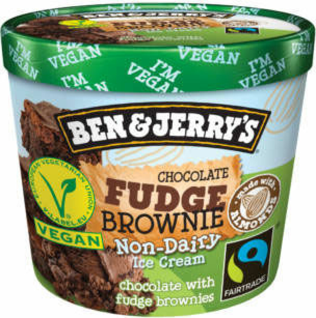 Vegansk variant av Ben & Jerry's Chocolate Fudge Brownie.