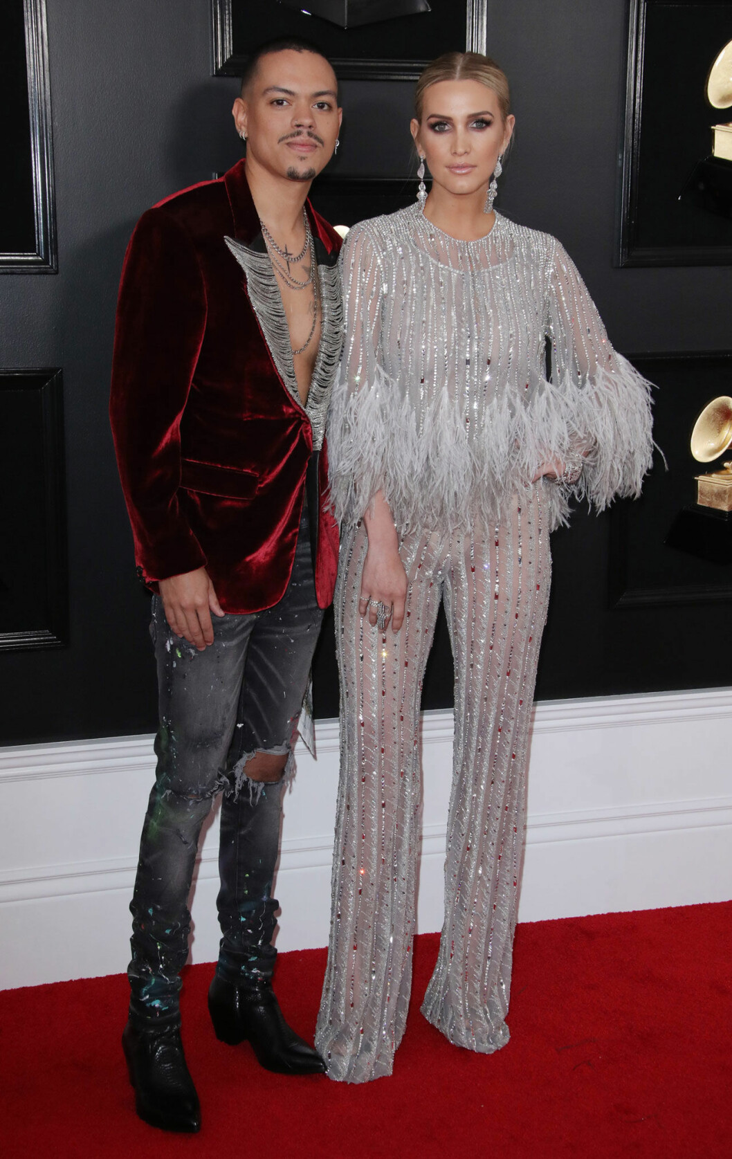 Evan Ross och Ashlee Simpson på Grammy Awards 2019