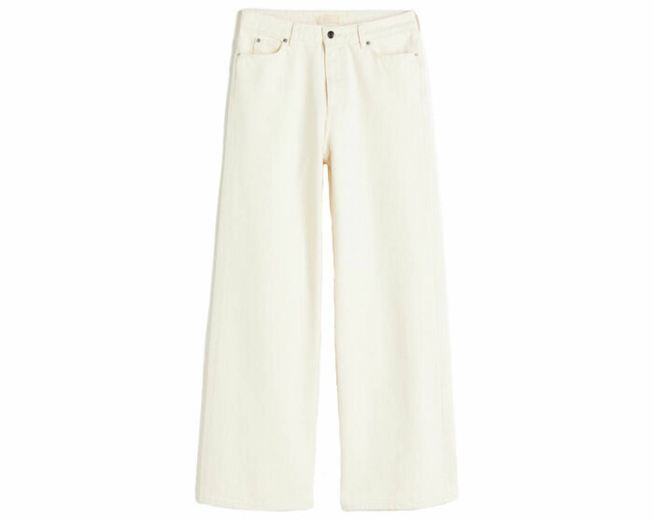 jeans med extra vida ben i vit nyans med lös passform från H&amp;M