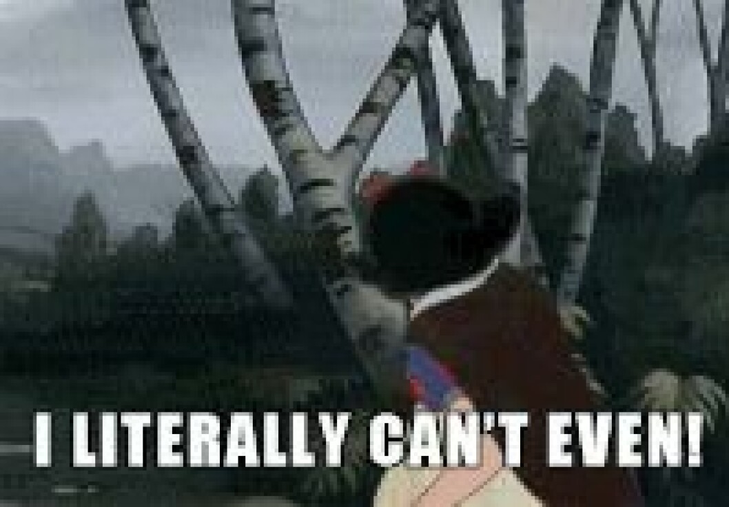 Tecknad gif på snövit med texten " No, I literally can´t even!"