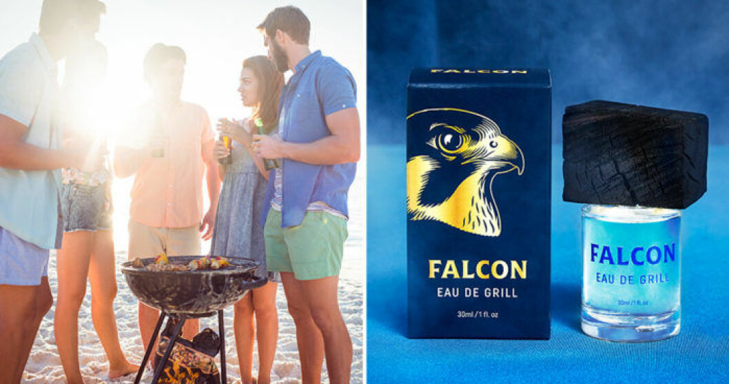 Falcon lanserar parfymen Eau de Grill. Falcon lanserar parfymen Eau de Grill.
