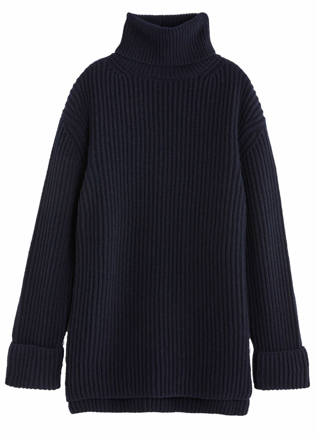 marinblå stickad polotröja från filippa k